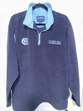 Champs Navy and Light Blue Carolina Quarter-Zip Fleece Pullover